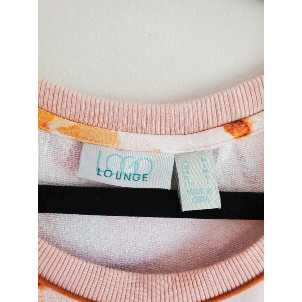 Logo Lounge Tank Top Orange Floral Lace Trim Sleeveless Casual Blouse Medium - Picture 3 of 4